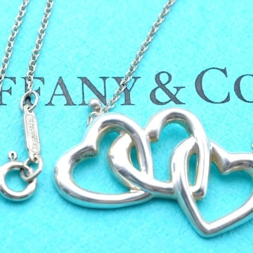 Authentic Vintage Tiffany & Co. Triple Open Heart PERETTI Necklace Sterling 925